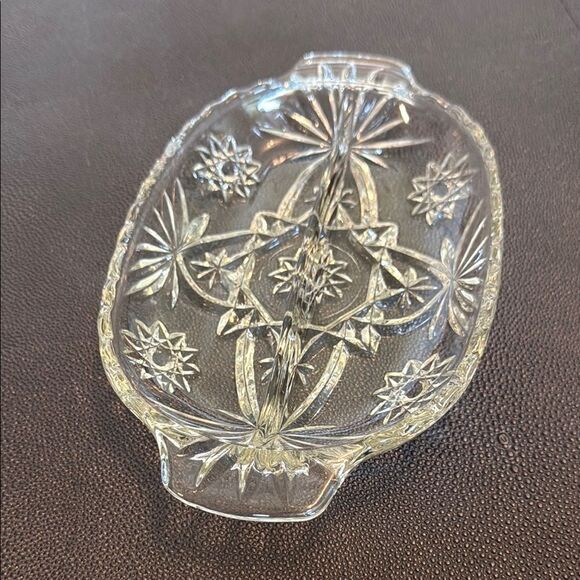 Anchor Hocking Star of David Clear Glass Serving Relish Dish - Picture 3 of 8